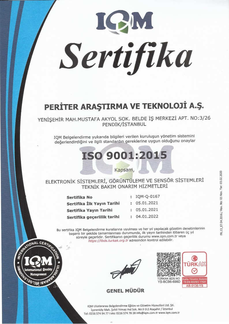 Periter ISO 9001 Quality Certificate