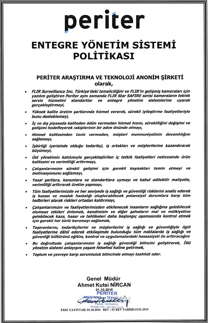 Periter Management System Policy